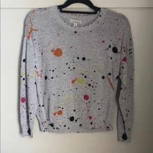 Paint splatter distressed sweater